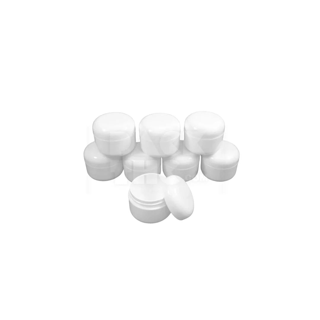 2oz dome jars white with white cap