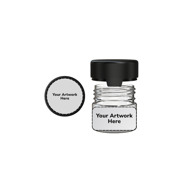 Chubby Gorilla 2oz Aviator CR Plastic Jar Containers w/ Inner Seal – Clear with Black Cap