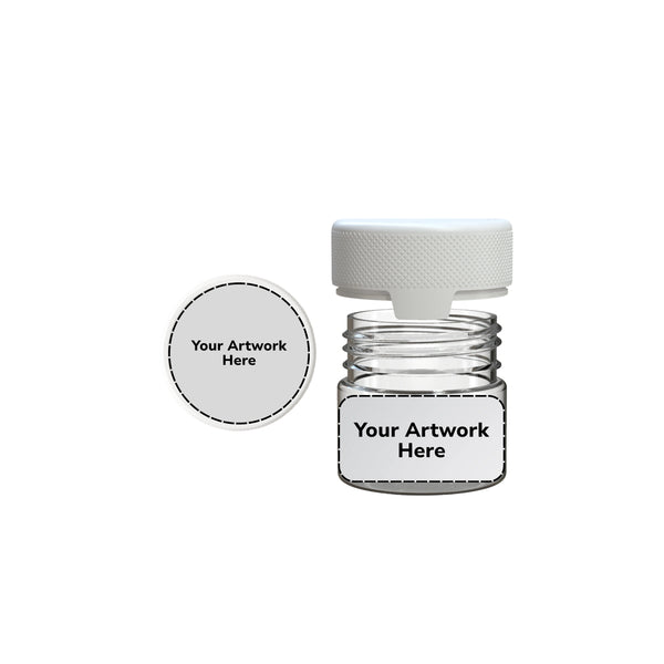 Chubby Gorilla 2oz Aviator CR Plastic Jar Containers w/ Inner Seal – Clear with White Cap