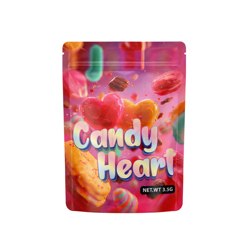 3.5 Grams Candy Heart Mylar Bags (100 Count)