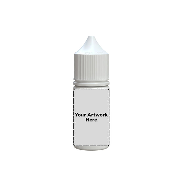 Chubby Gorilla 30ML Stubby Unicorn Plastic Squeeze Bottle PET CR – Opaque White with White Cap