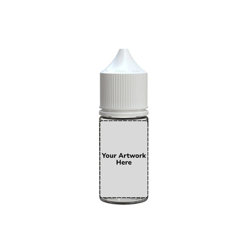 30ml stubby unicorn bottle clear white cap