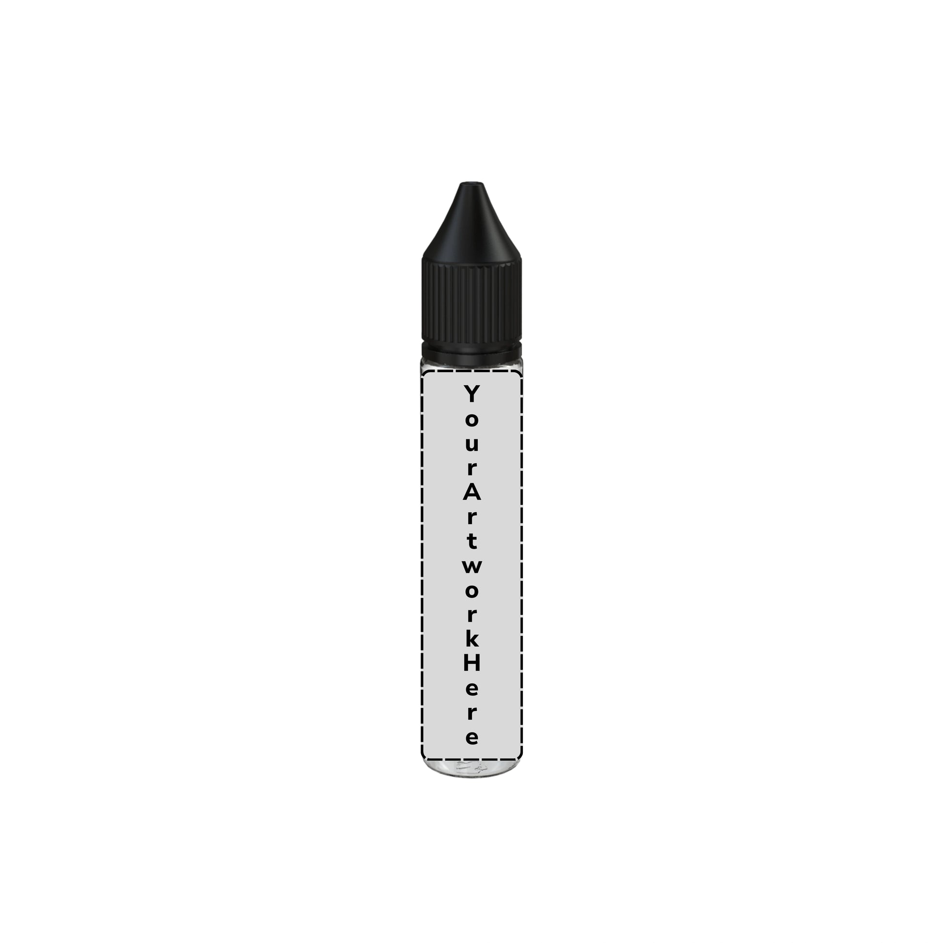 30ml unicorn bottle clear black cap