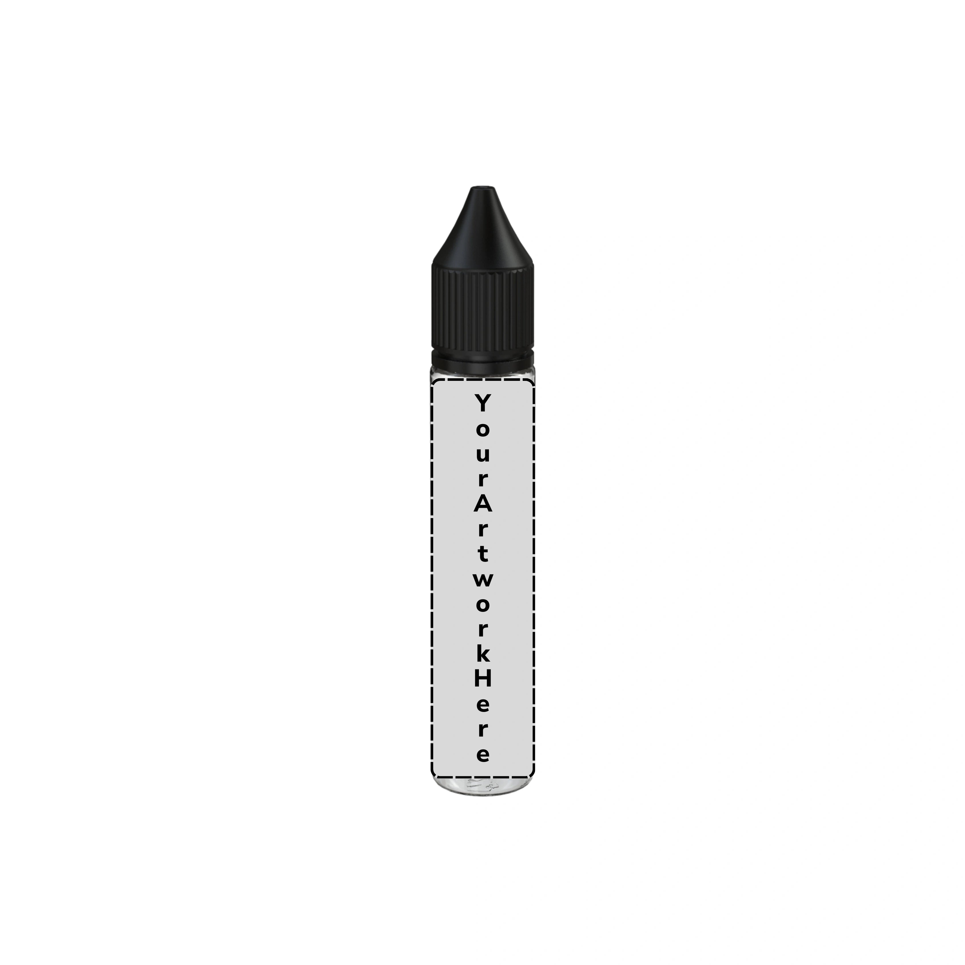 30ml unicorn bottle clear black cap