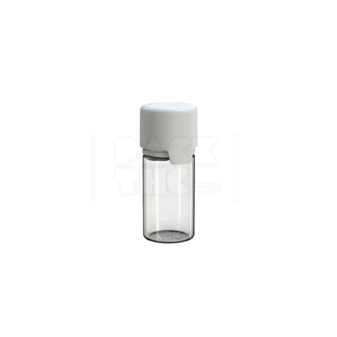 30ml stubby aviator cr bottle with friction fit closure tamper evident break off band clear natural bottle with opaque white closure 1000 count