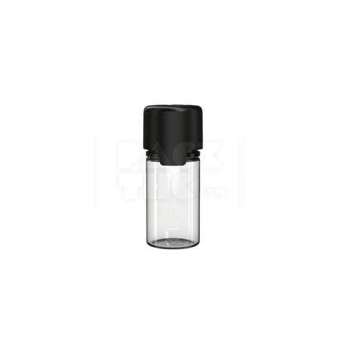 30ml stubby aviator cr bottle with friction fit closure tamper evident break off band clear natural bottle with opaque black closure 1000 count