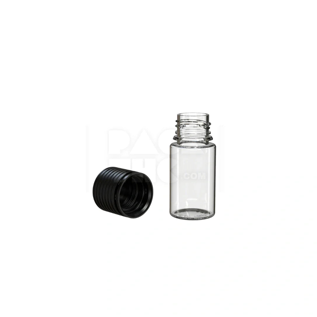 30ml stubby spiral cr bottle clear natural black cap 1000 count