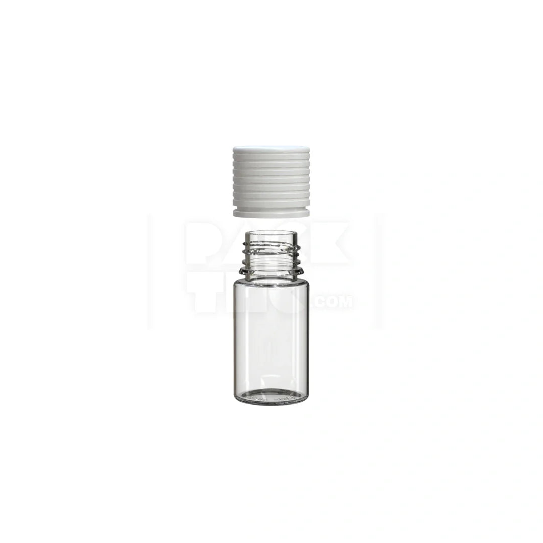 30ml stubby spiral cr bottle clear natural white cap 1000 count
