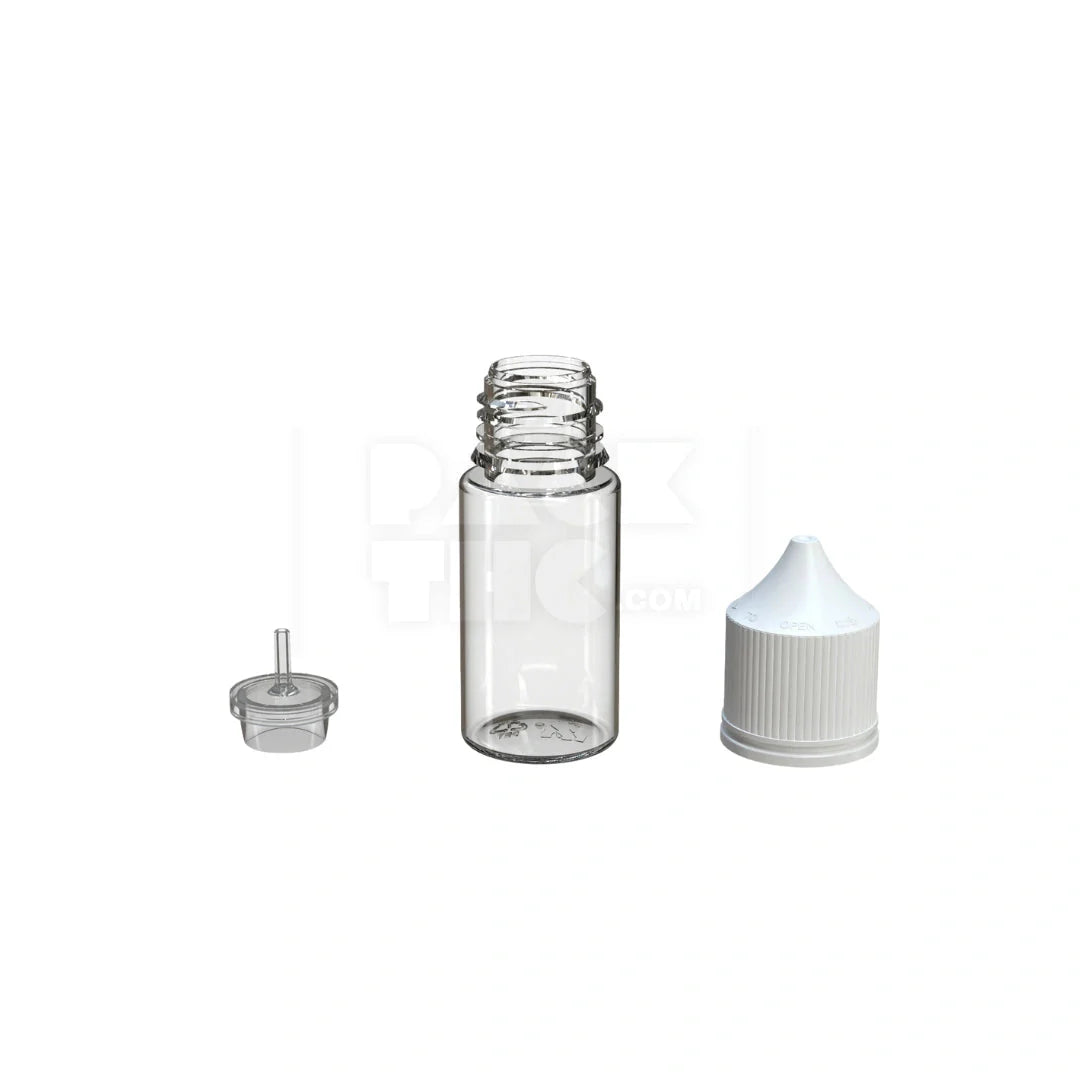 30ml stubby pet unicorn bottle cr clear natural white cap 1000 count
