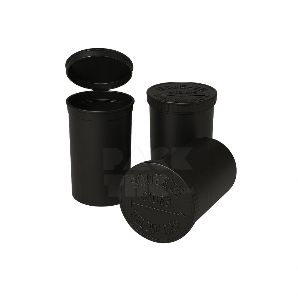 30 DRAM POP TOP VIAL - 1/4OZ - BLACK - (160 COUNT)