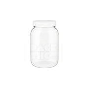 32oz clear pet wide mouth jar clear white lid