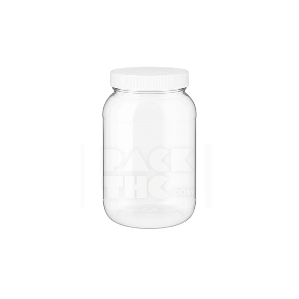 32oz Clear PET Round Wide-Mouth Plastic Jar - Clear With White Lid