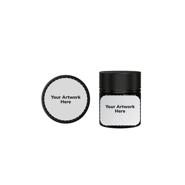 Chubby Gorilla 3oz Spiral CR Plastic Jar Containers – Opaque Black with Black Cap