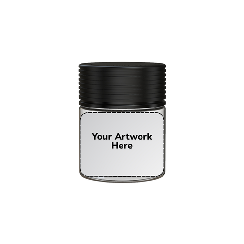3oz spiral cr jar clear black cap