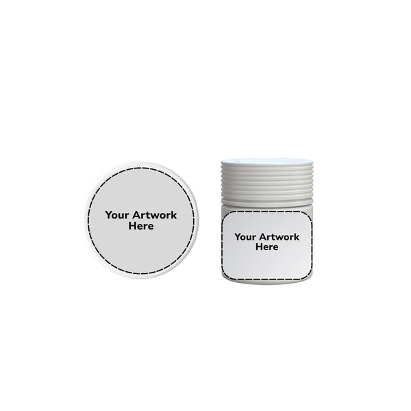 Chubby Gorilla 3oz Spiral CR Plastic Jar Containers – Opaque White with White Cap