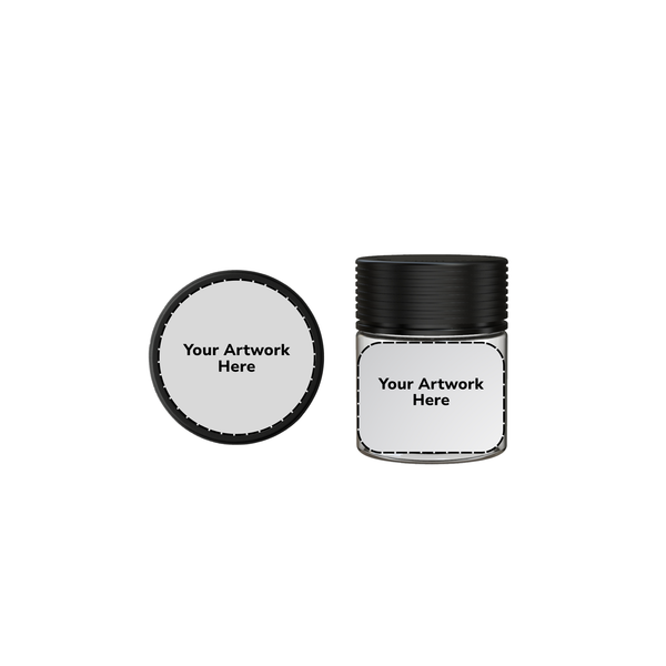 Chubby Gorilla 3oz Spiral CR Plastic Jar Containers – Clear with Black Cap