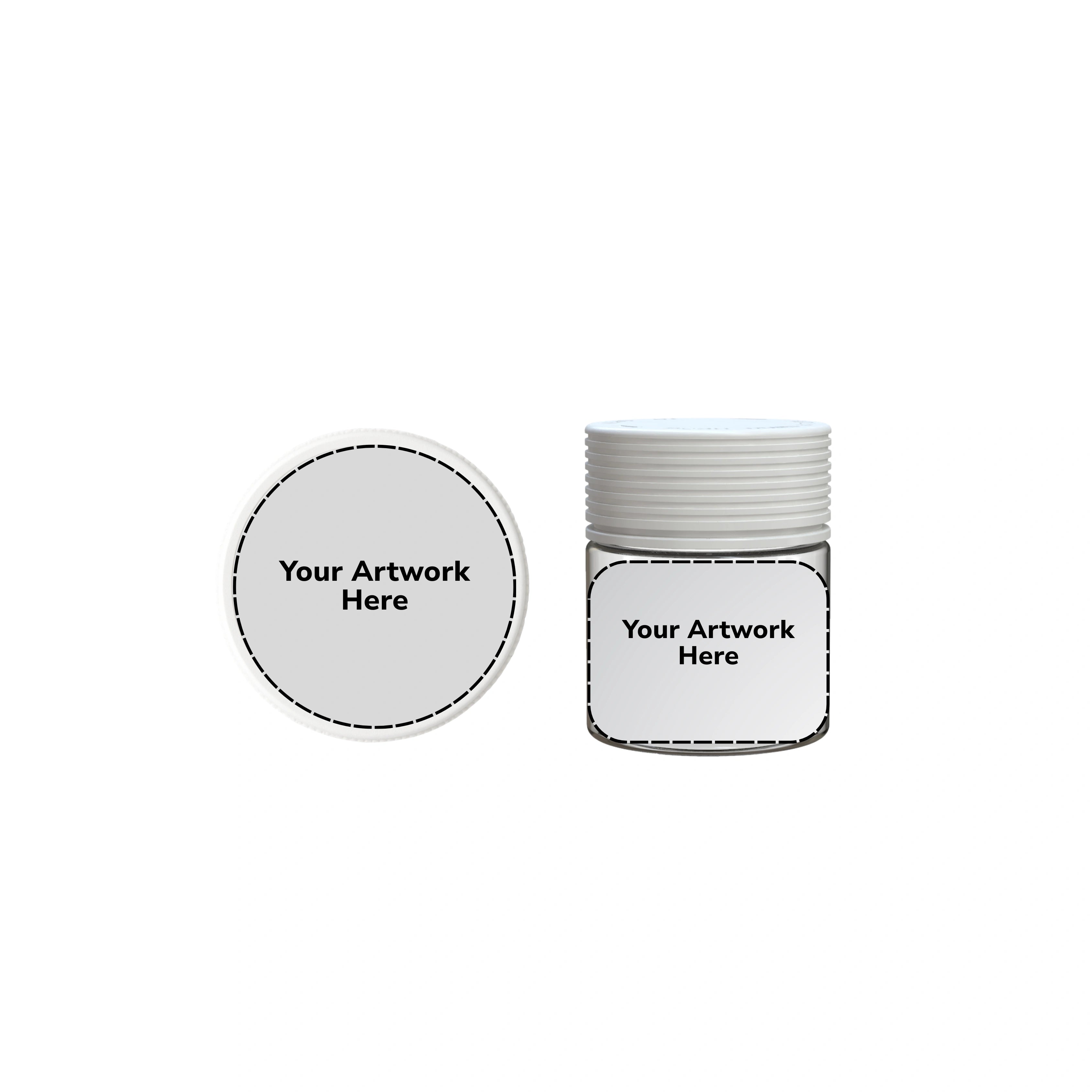 3oz spiral cr jar clear white cap