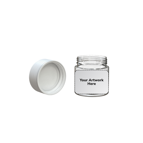 3oz spiral cr jar clear white cap