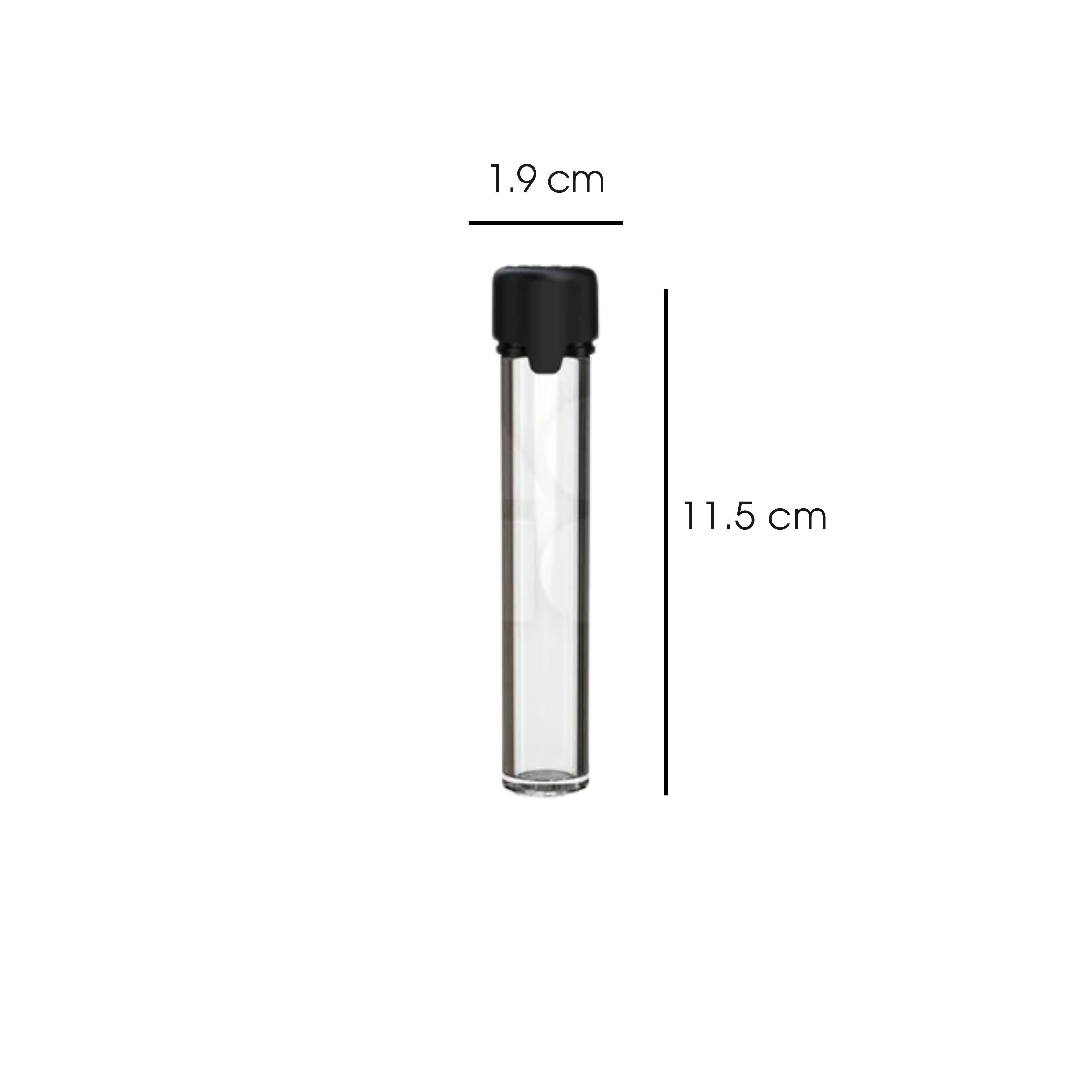 115mm Aviator Tube Black Lid - (500 count)