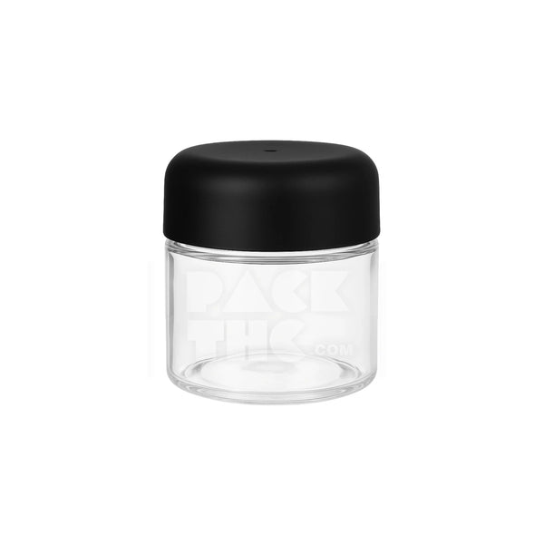 4OZ CLEAR SCREW TOP GLASS JAR WITH CURVED MATTE BLACK SMOOTH LID  - (100)
