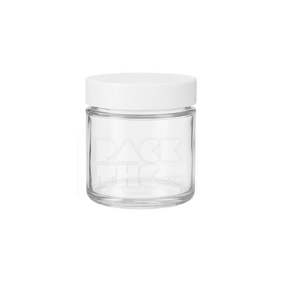 4oz Clear Screw Top Glass Jar With Matte White Smooth Lid - (90)