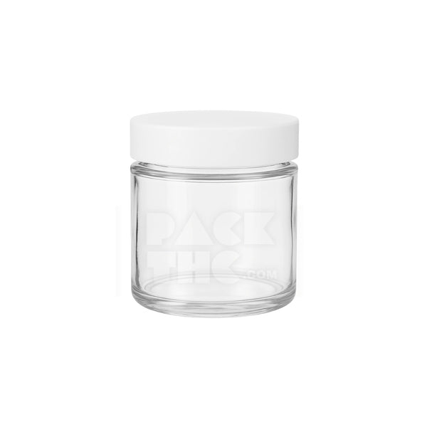 4oz Clear Screw Top Glass Jar With Matte White Smooth Lid - (90)