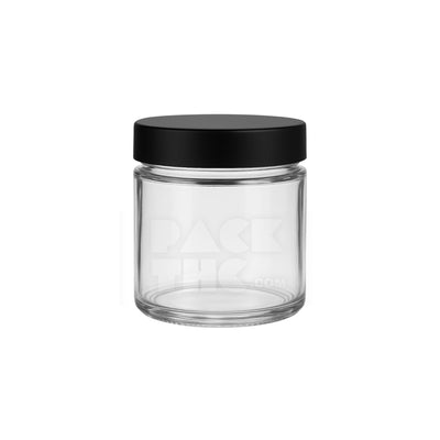 4oz Clear Screw Top Glass Jar With Matte Black Smooth Lid - (90)