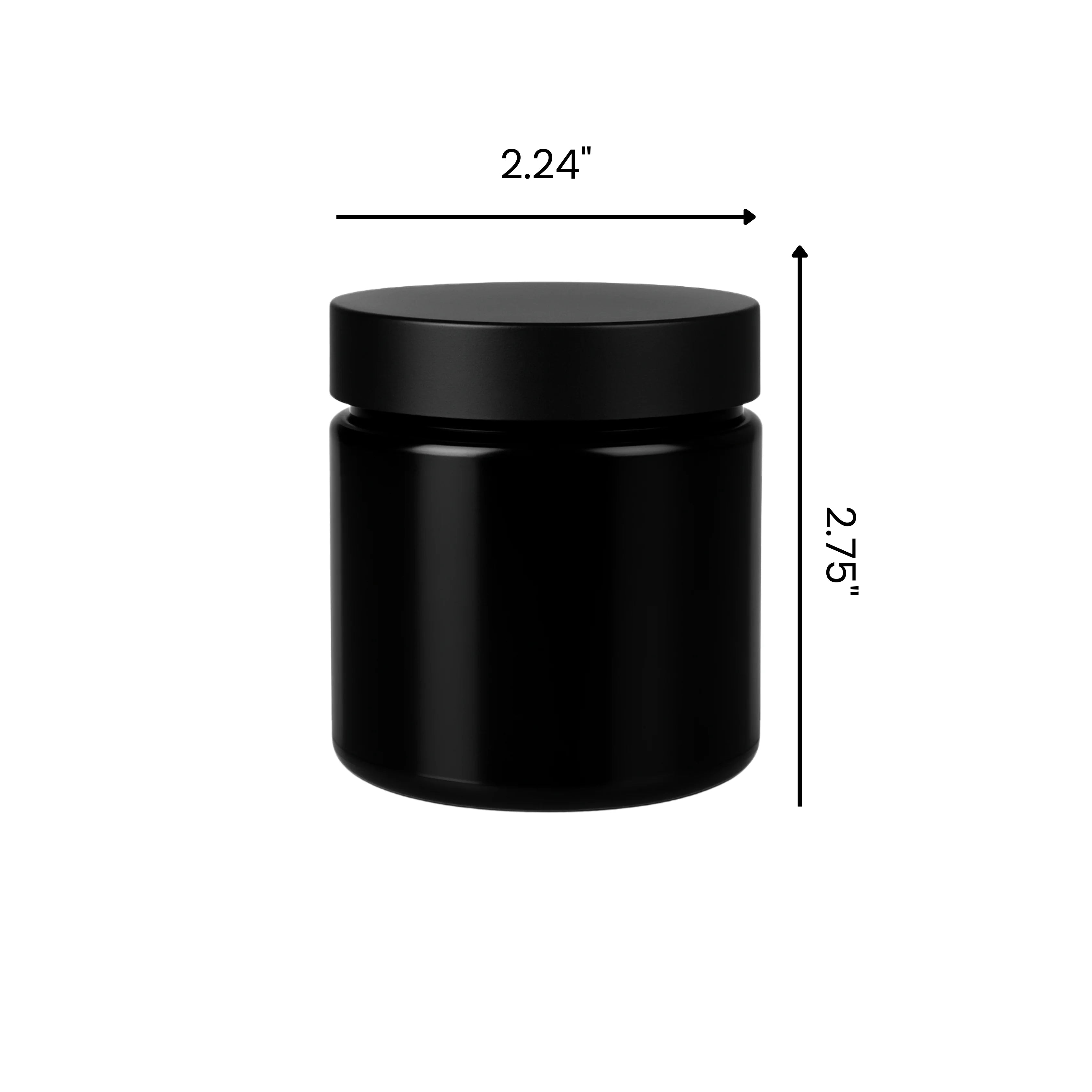 4oz Black Screw Top Glass Jar With Black Smooth Lid - (90)