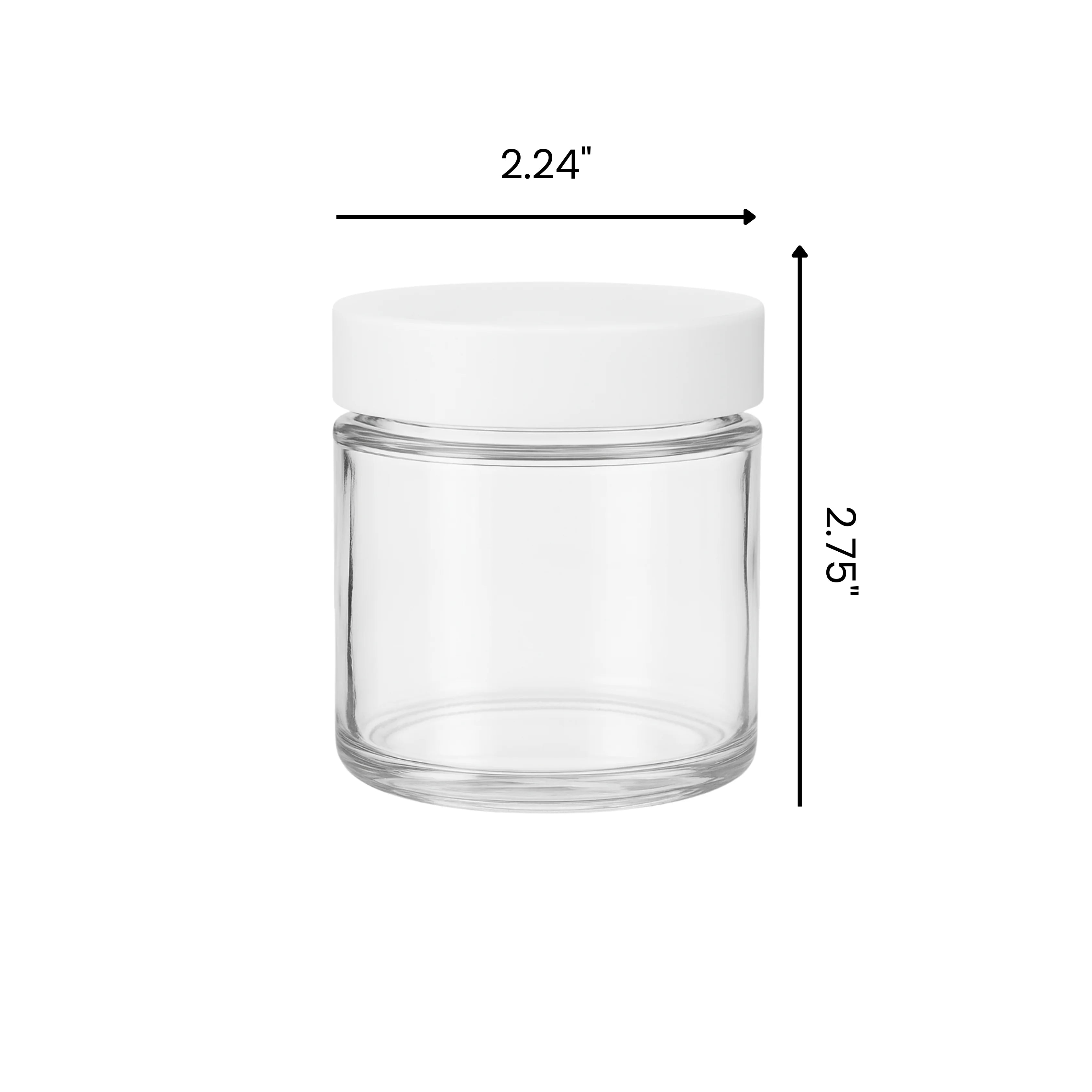 4oz Clear Screw Top Glass Jar With Matte White Smooth Lid - (90)