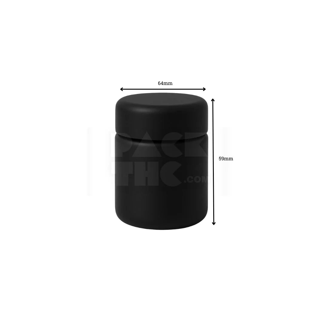 4oz plastic jar with curved cap black with black lid