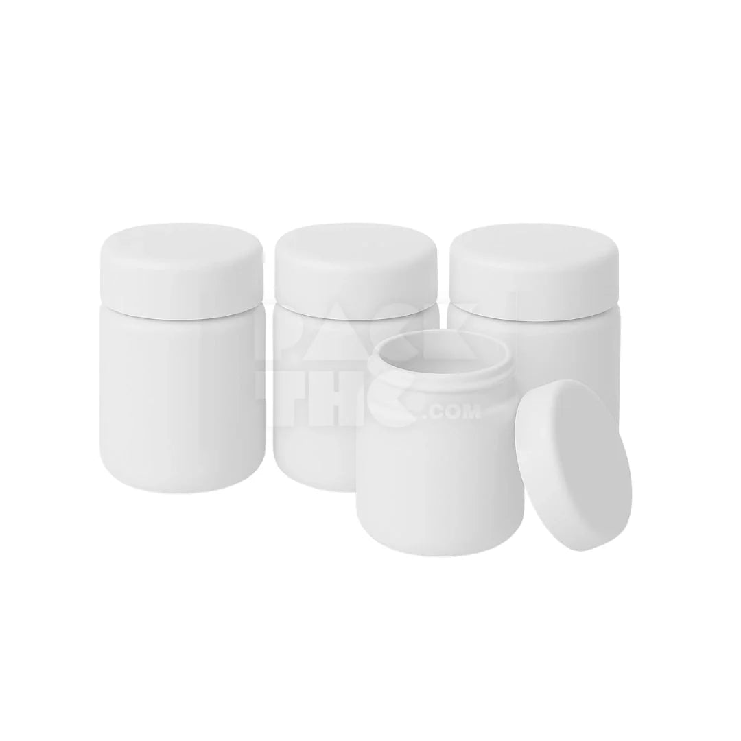 4oz plastic jar with curved cap white with white lid