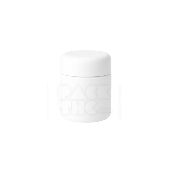 4OZ PLASTIC JAR WITH CURVED CAP - WHITE WITH WHITE LID  - (100 Count)