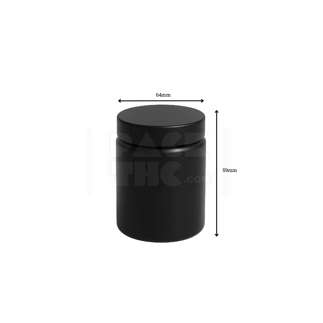 4oz plastic jar with smooth cap black with black lid