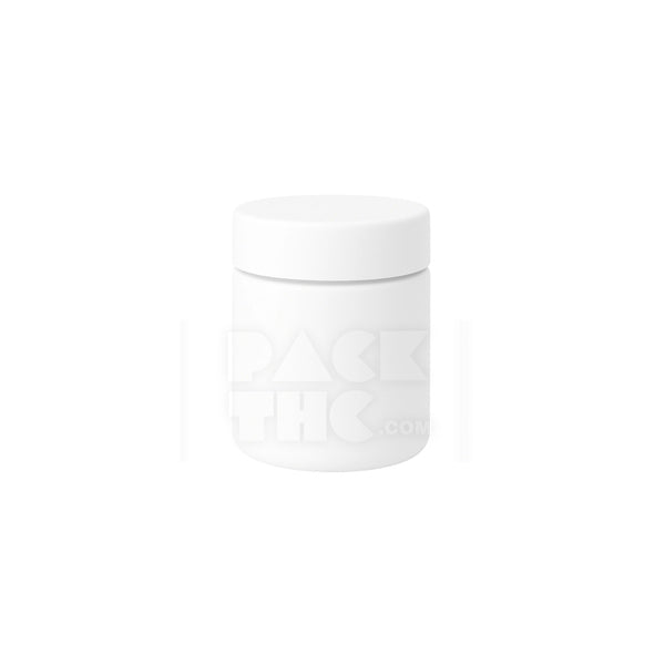 4OZ PLASTIC JAR WITH SMOOTH CAP - WHITE WITH WHITE LID  - (100 Count)