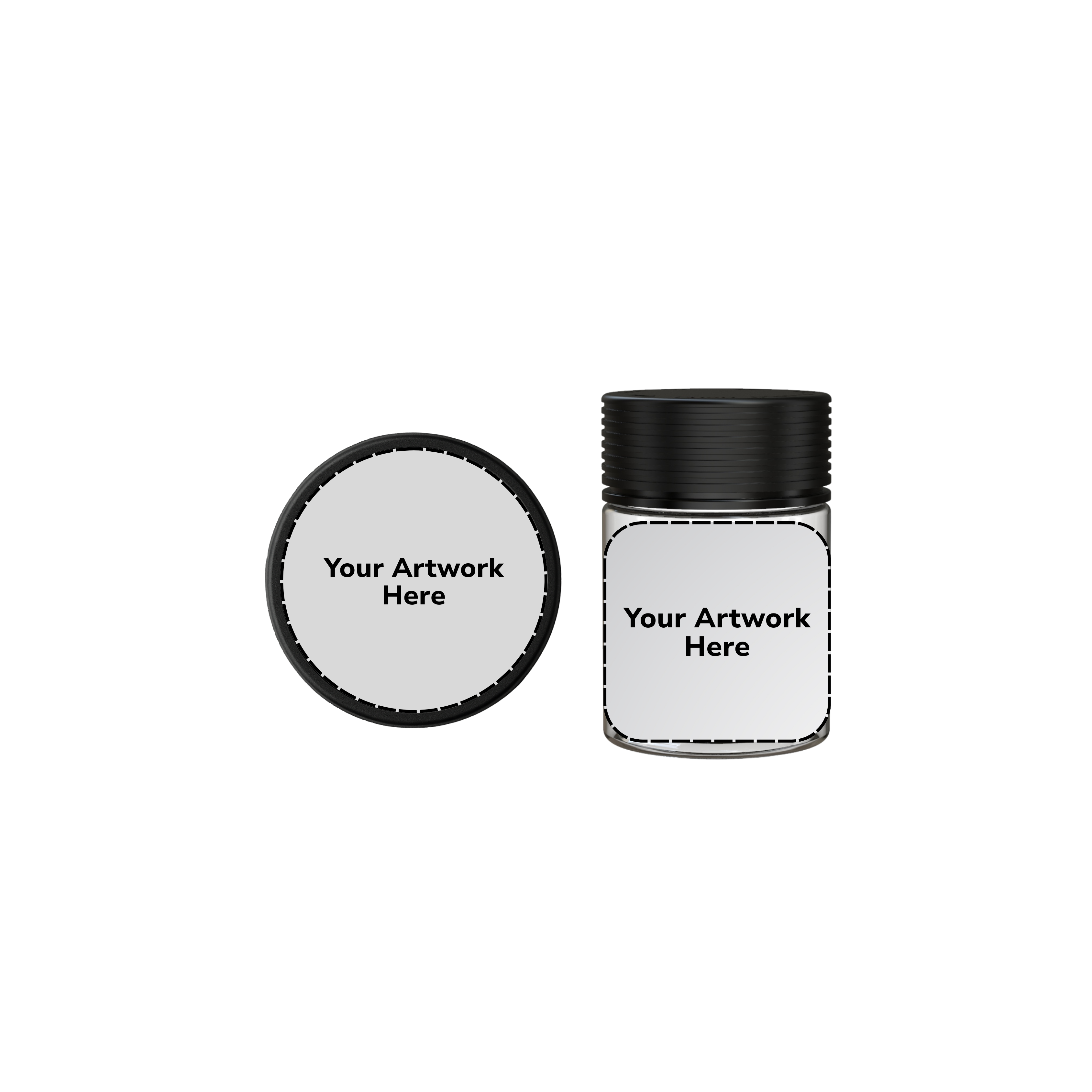 4oz spiral cr jar clear black cap