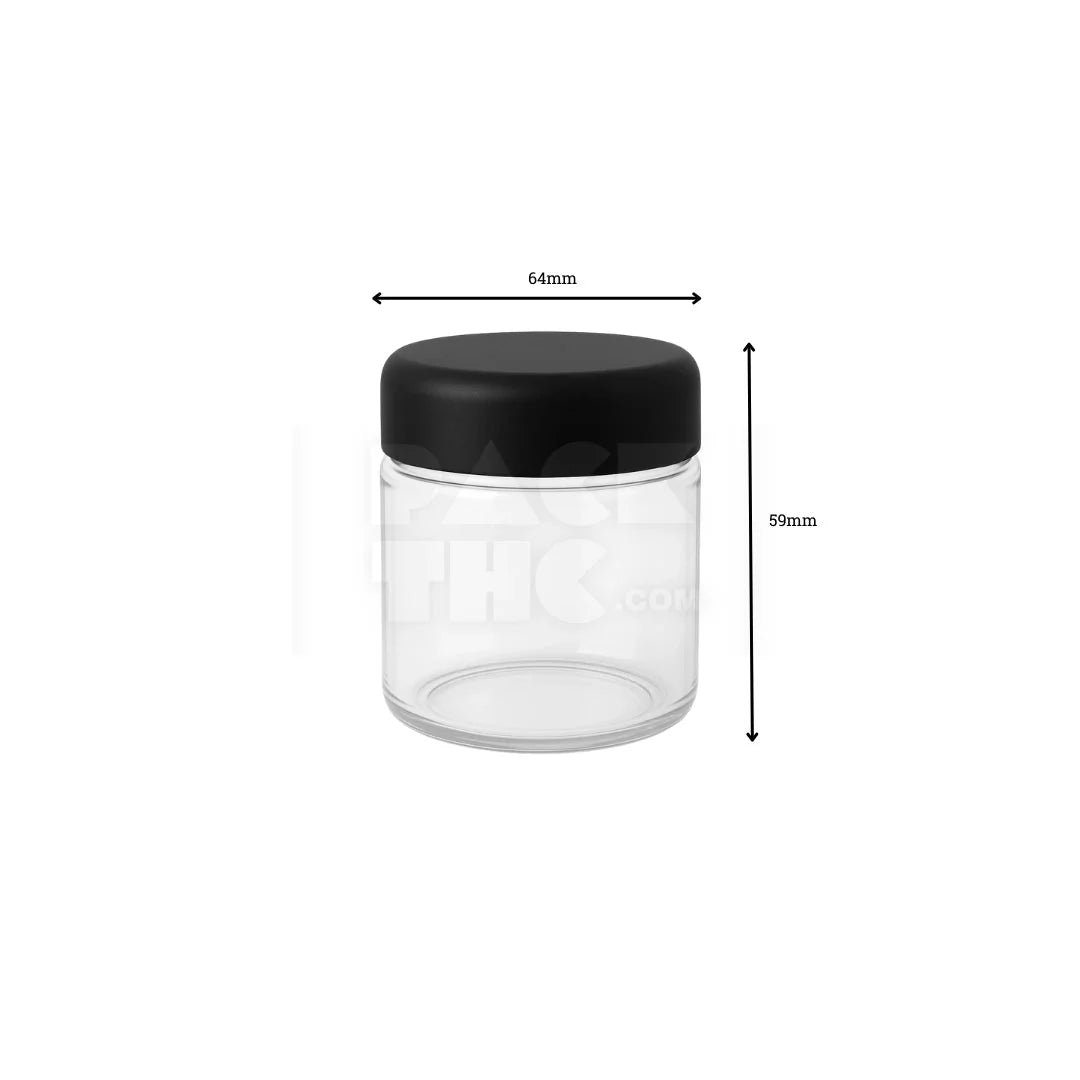 4oz plastic jar with curved cap clear with black lid