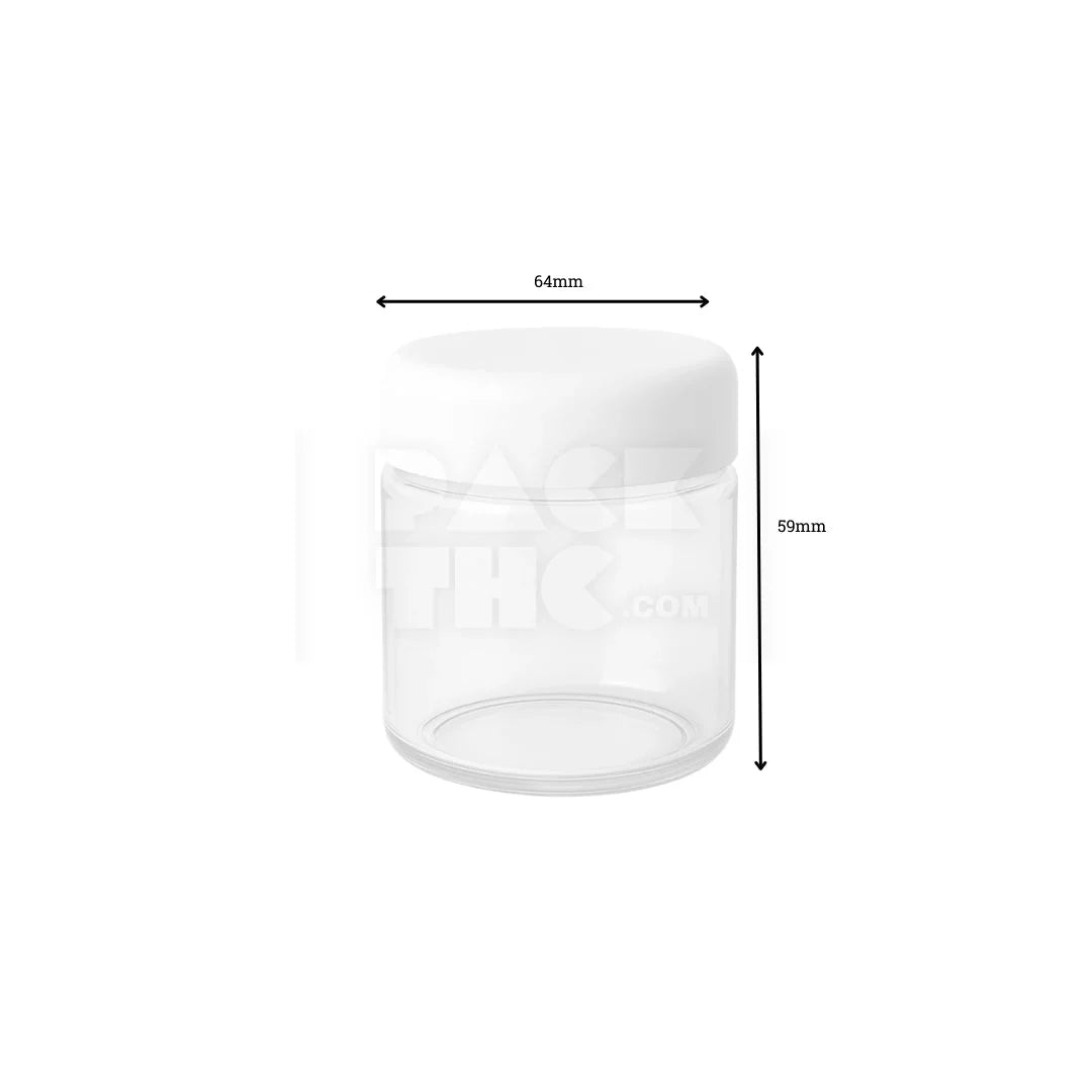 4oz plastic jar with curved cap clear with white lid