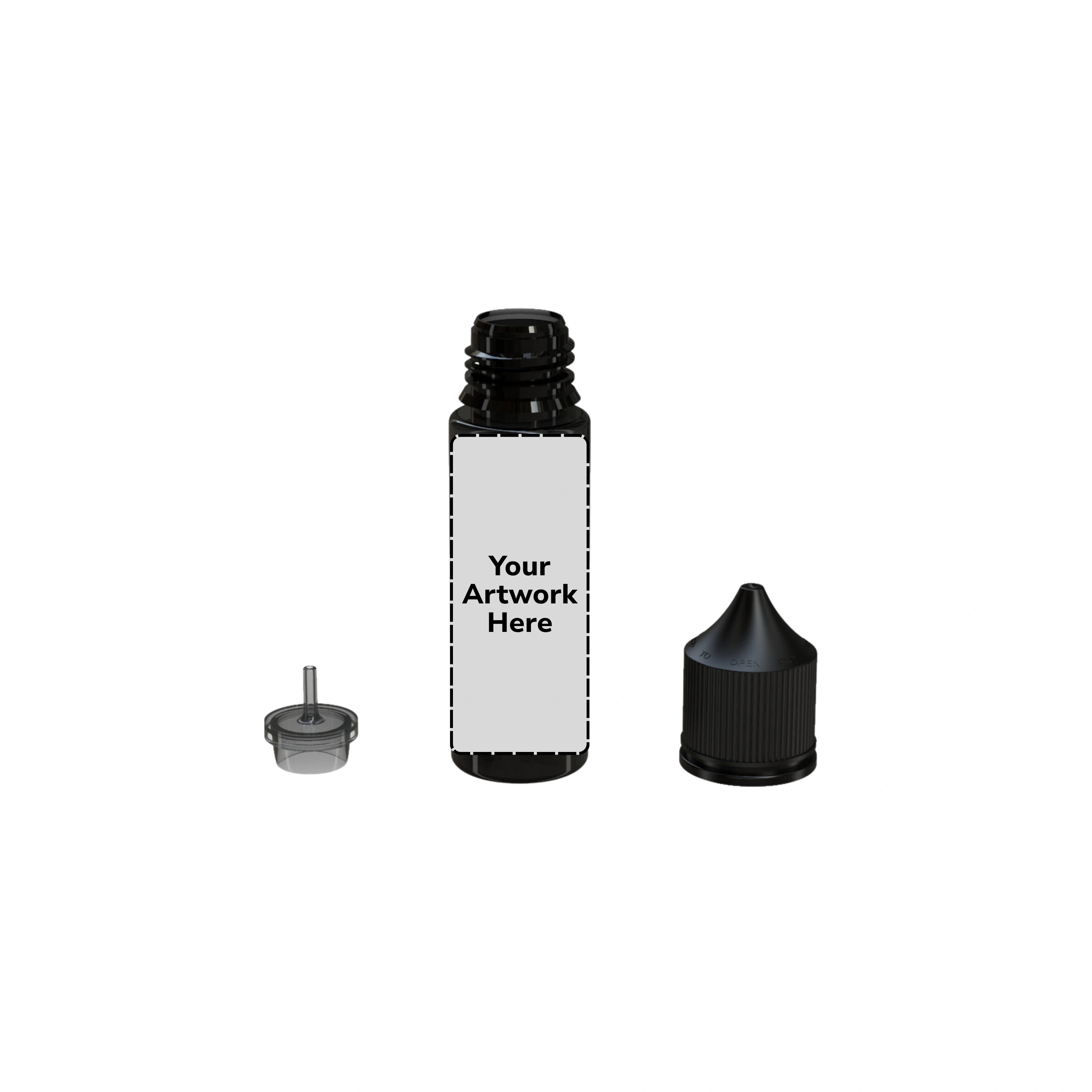 50ml v3 unicorn bottle translucent black