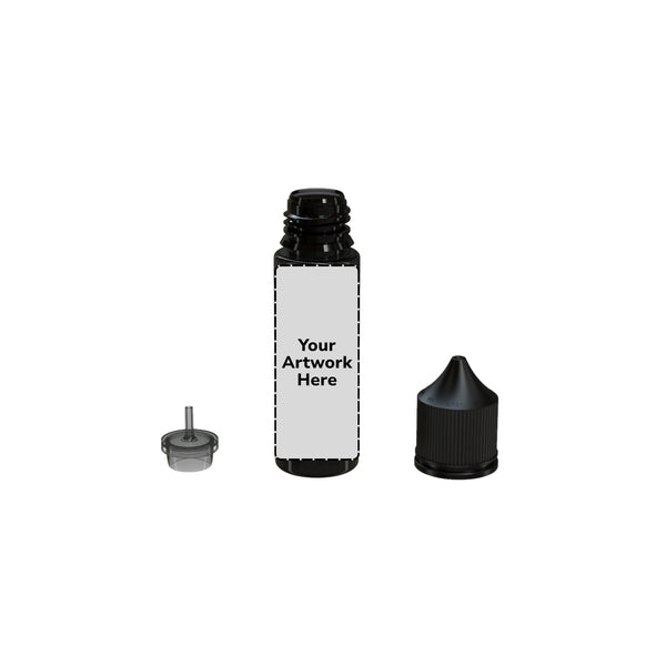 Chubby Gorilla 50ML V3 Unicorn Plastic Squeeze Bottle PET CR – Translucent Black with Black cap