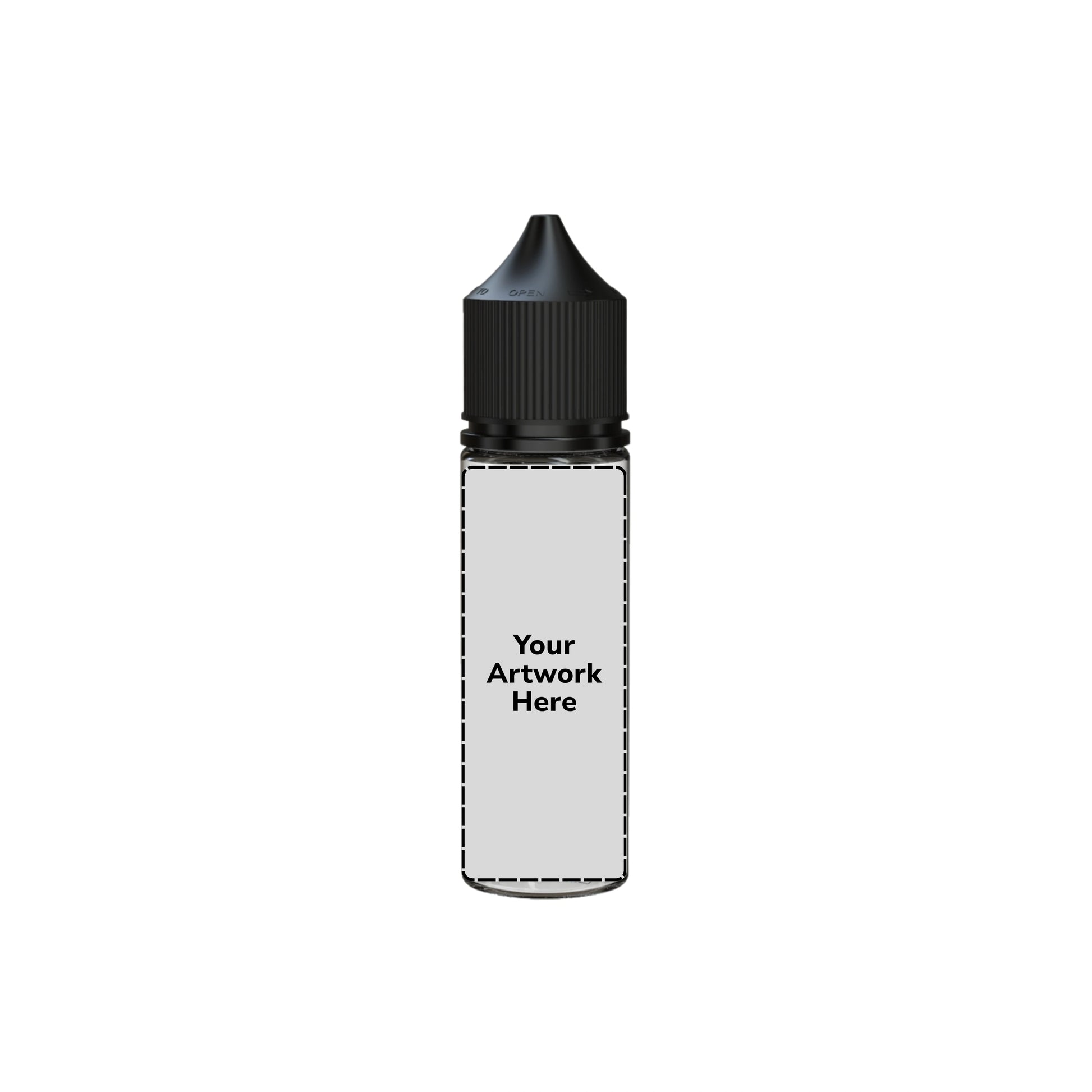 50ml v3 unicorn bottle clear black cap