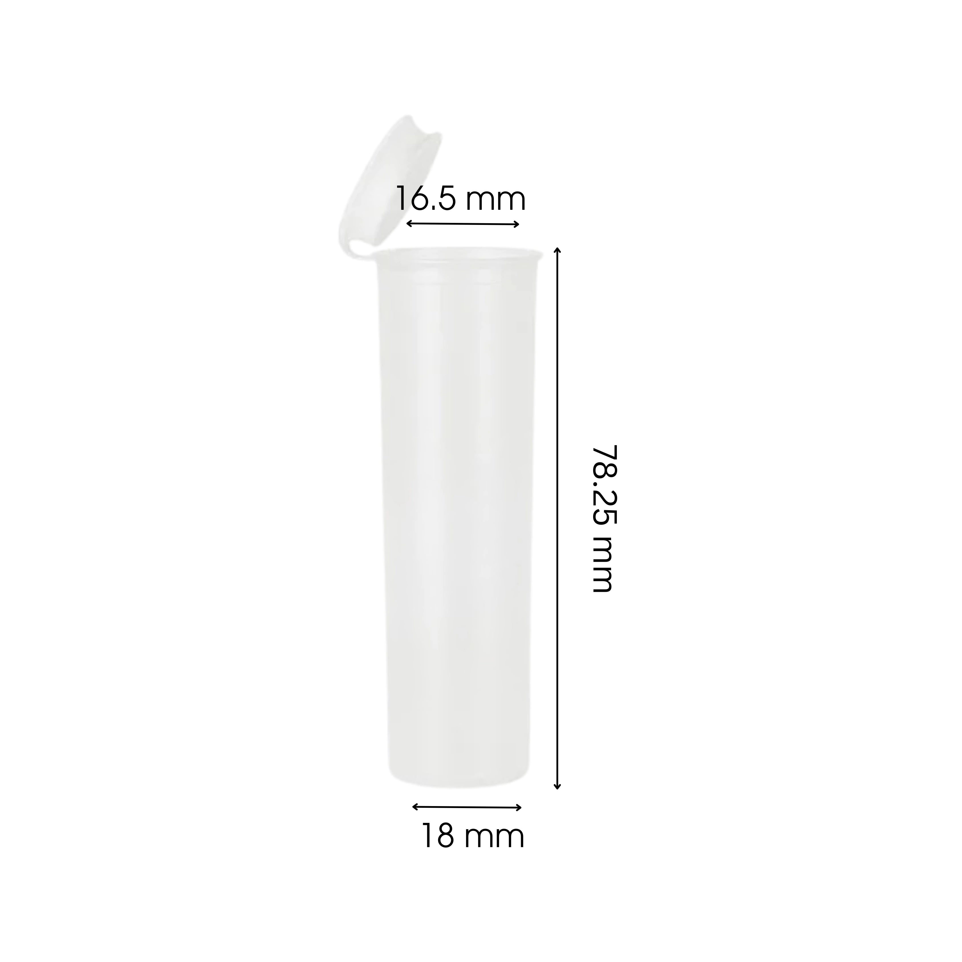 78mm CR Preroll Pop Top Tube - White - (1000 Count)
