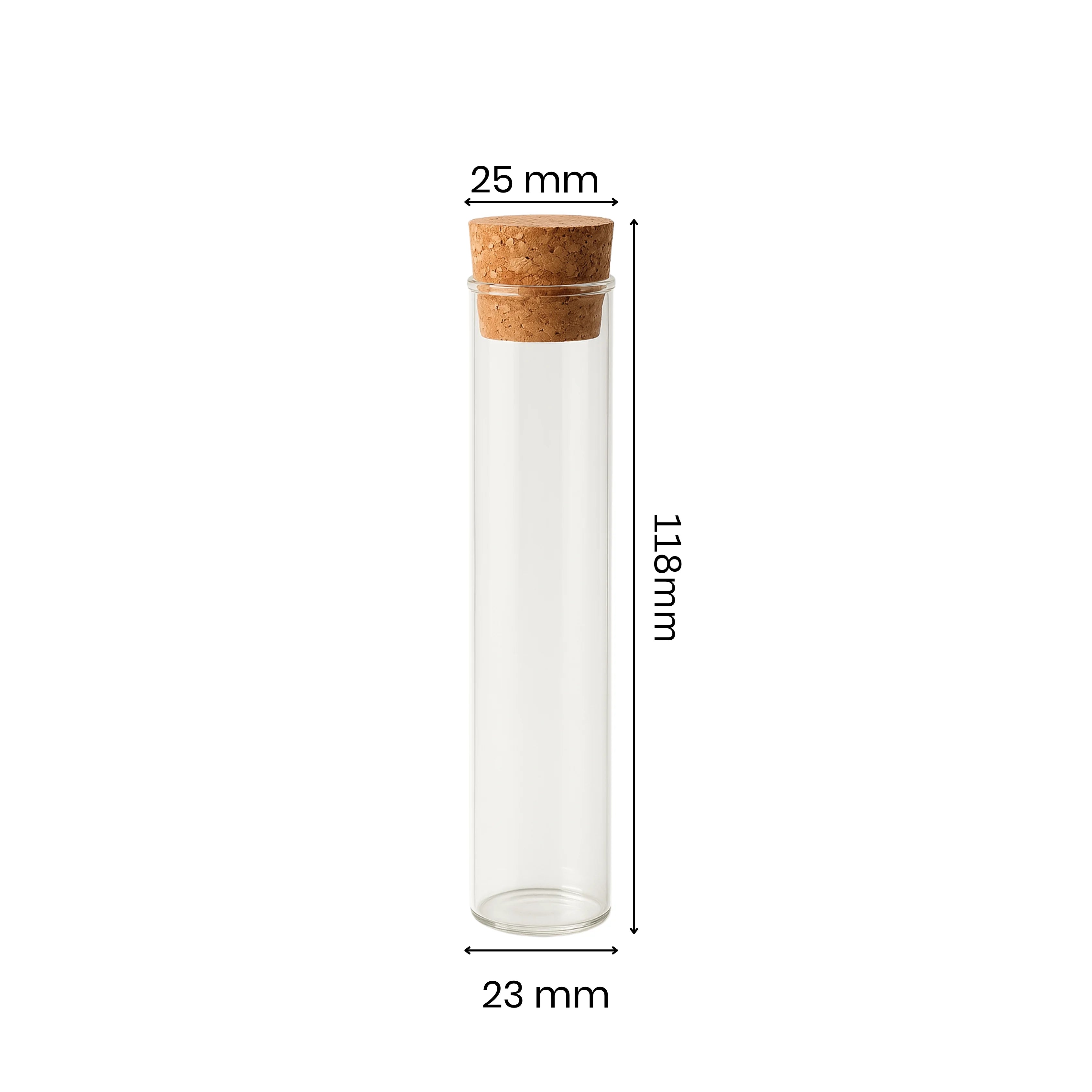 116mm Glass Blunt Tube - Wooden Cork - (500 Count)