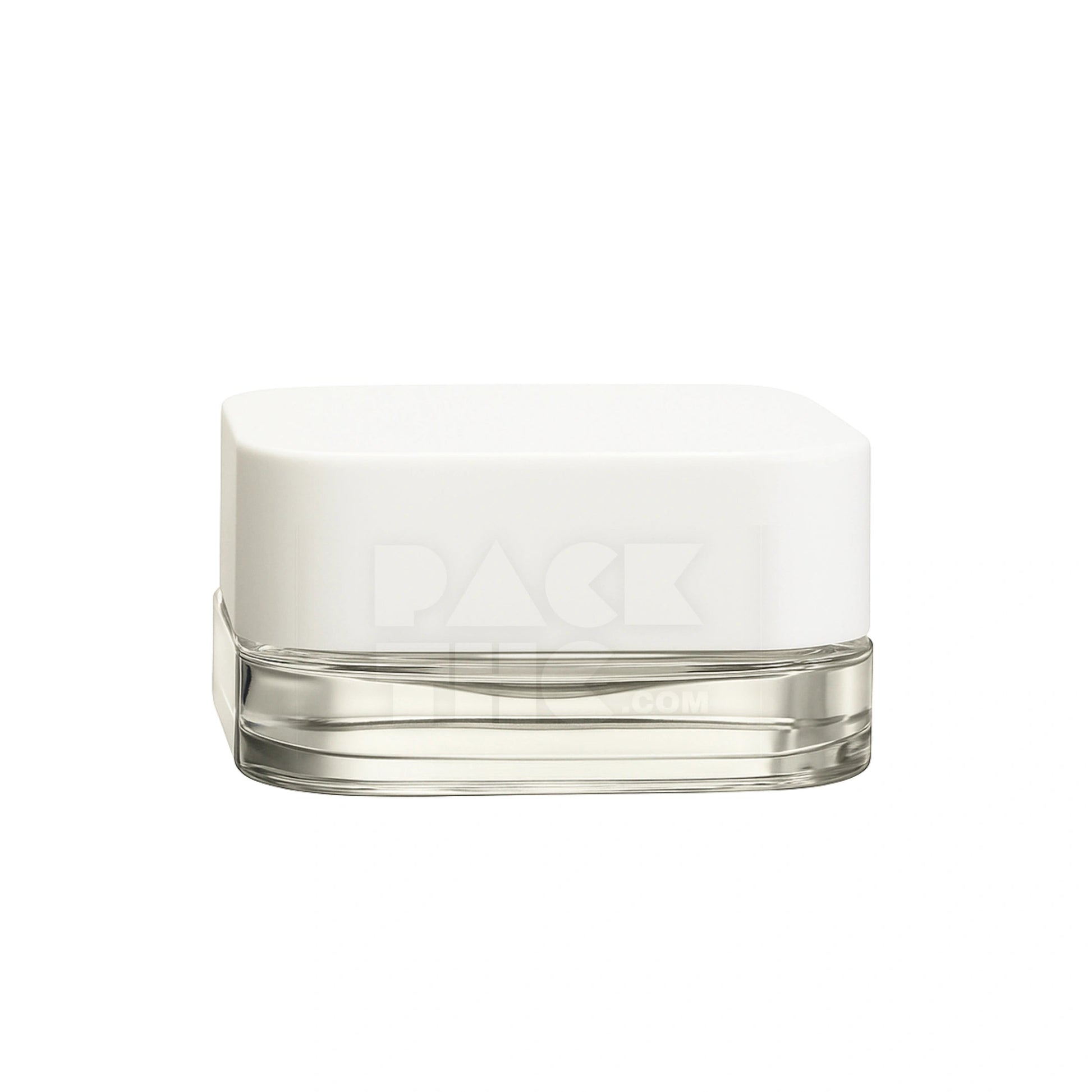 5 ml cr glass square concentrate container white lid