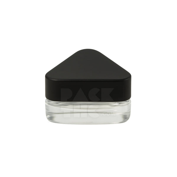 5ml CR Glass Triangle Concentrate Container - Black Lid - (250 Count)
