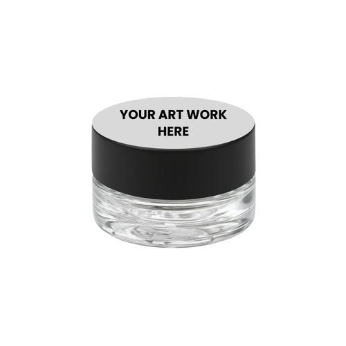 6 Ml Glass Child Safe Concentrate Container With Black Or White Cap With Labels & Application