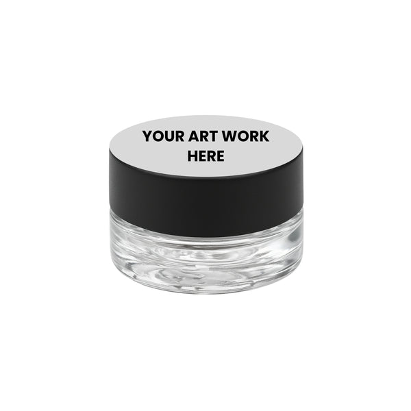 6 Ml Glass Child Safe Concentrate Container With Black Or White Cap With Labels & Application