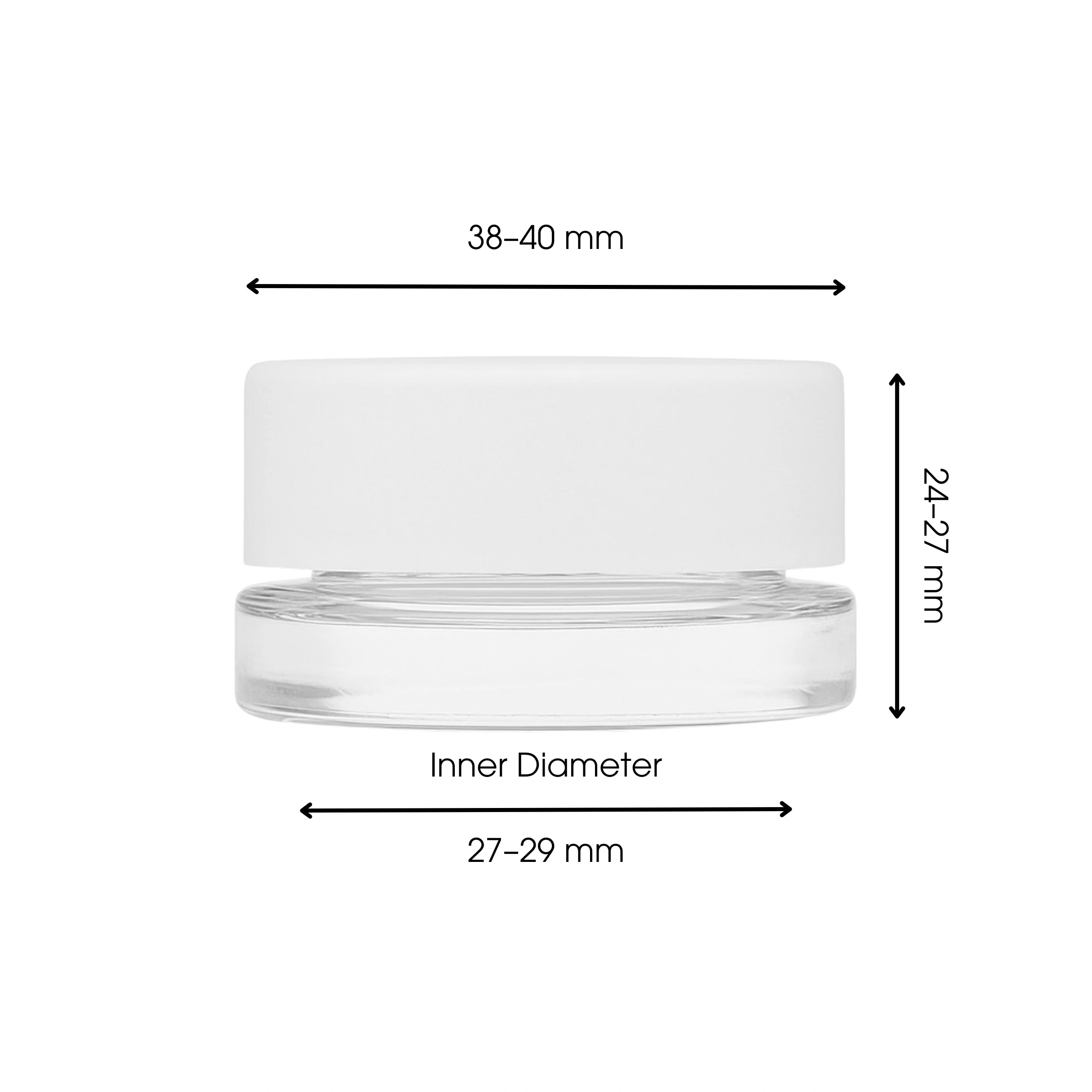 5ml CR Glass Round Concentrate Container - White Lid - (504 Count)