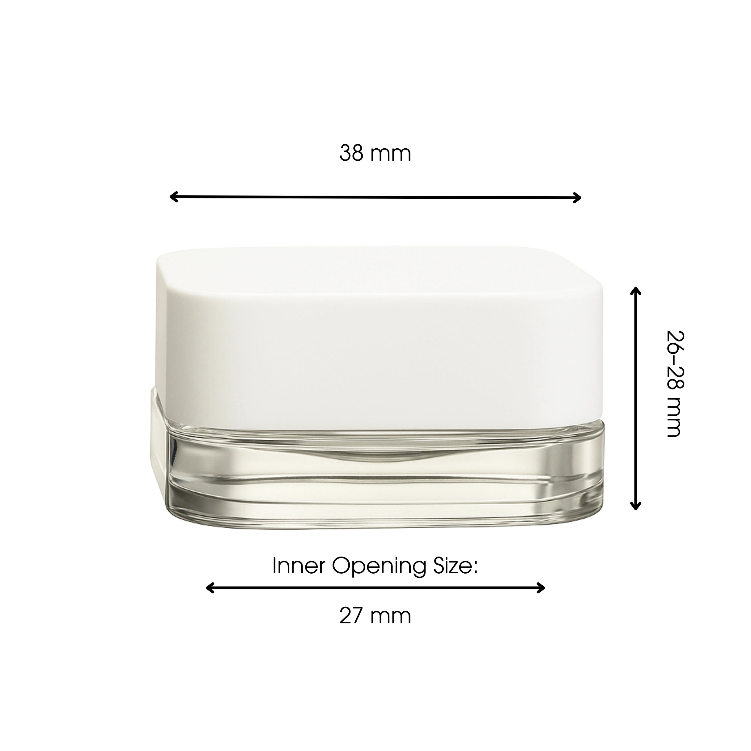 5ml CR Glass Square Concentrate Container - White Lid - (250 Count)