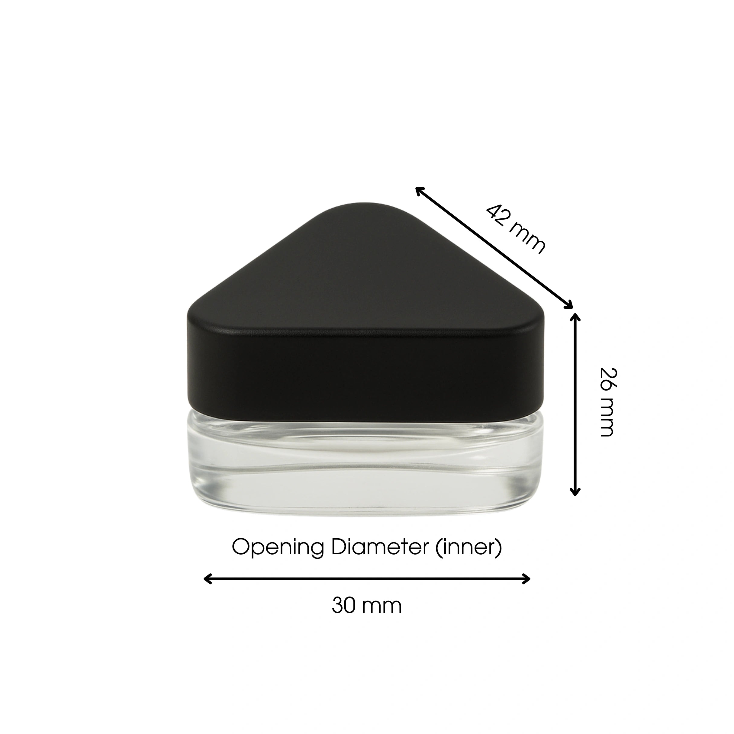 5ml CR Glass Triangle Concentrate Container - Black Lid - (250 Count)