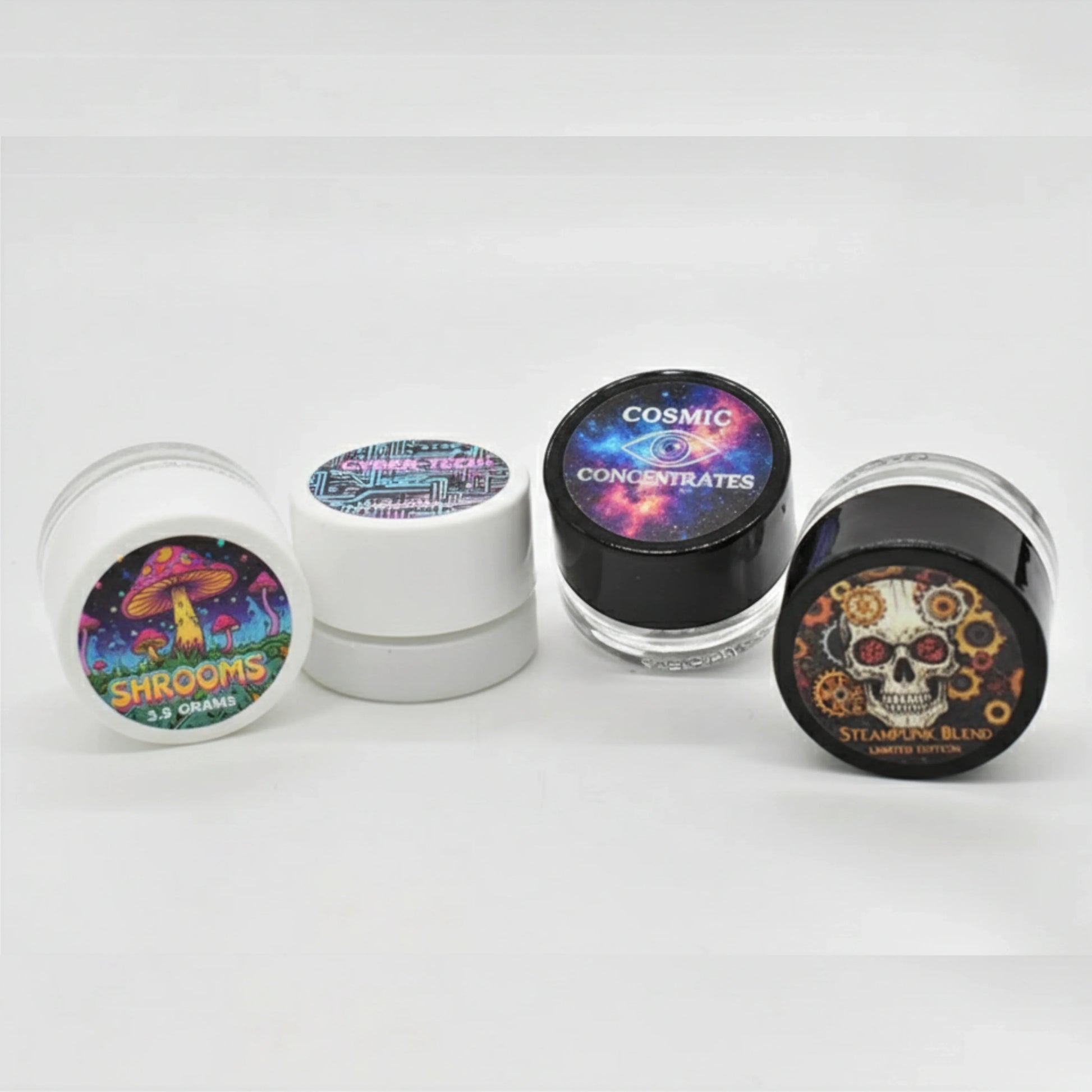 custom printed stickers 15 circle concentrate container